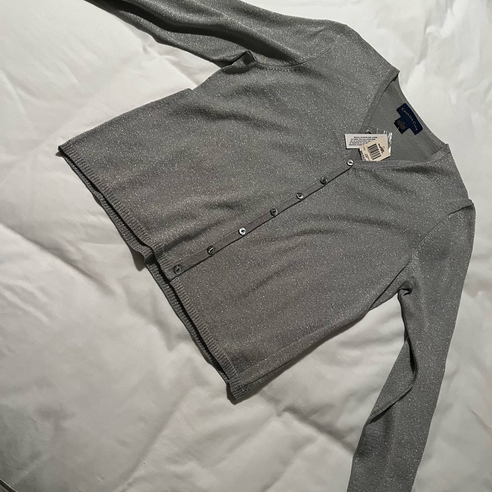 Silver Glitter Cardigan